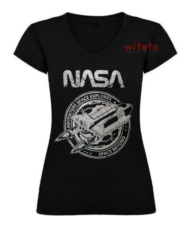 CAMISETA DAMA NASA NEGRA